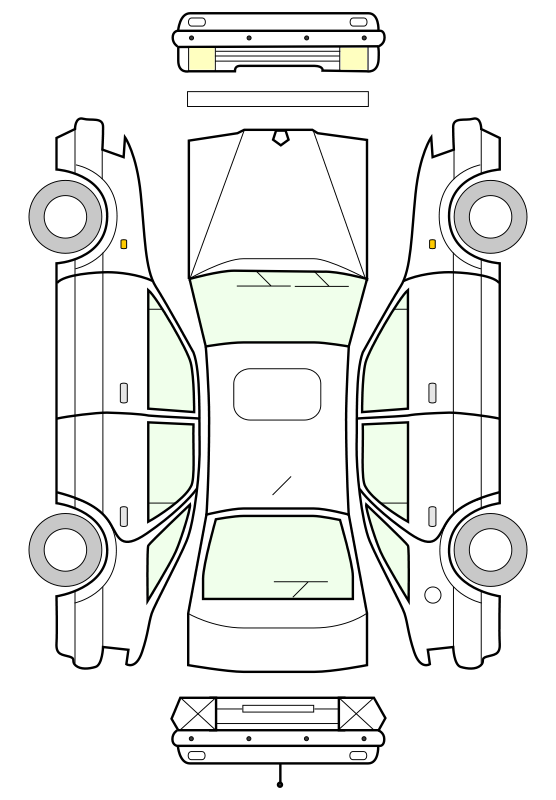 Diagrama de inspección de daños del vehículo